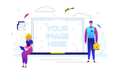 Email marketing - colorful flat design style illustration