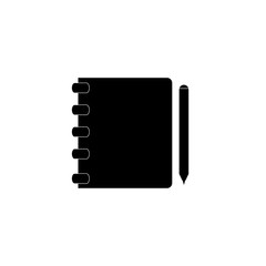 Notebook black with pen vector image
