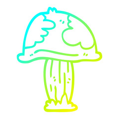 cold gradient line drawing cartoon wild mushroom
