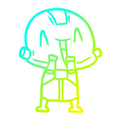 cold gradient line drawing cartoon robot