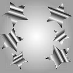 Metal color stars on a gray background