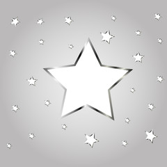 White stars on gray background