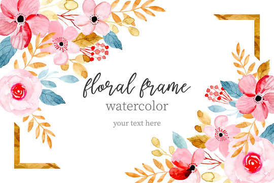  sweet watercolor floral frame
