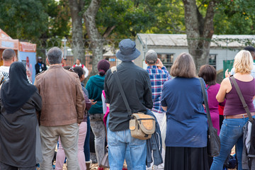 Crowd watching a performer at festival