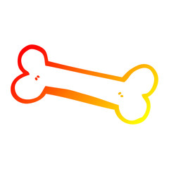 warm gradient line drawing cartoon bone