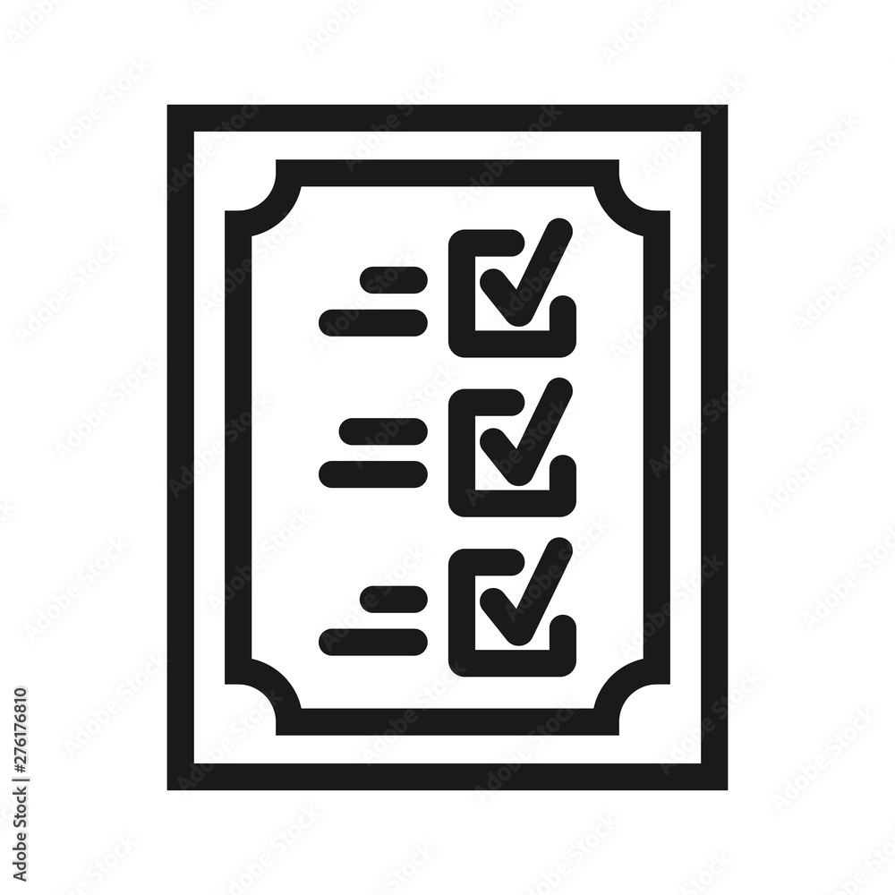 Wall mural survey and test - minimal line web icon. simple vector illustration. concept for infographic, websit