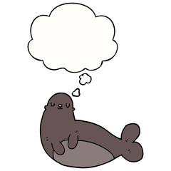 cartoon seal and thought bubble