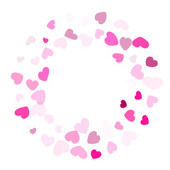 Hearts confetti flying vector background graphic design.