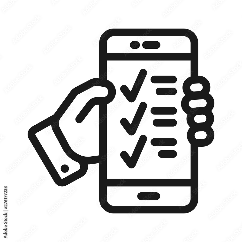 Wall mural survey and test - minimal line web icon. simple vector illustration. concept for infographic, websit