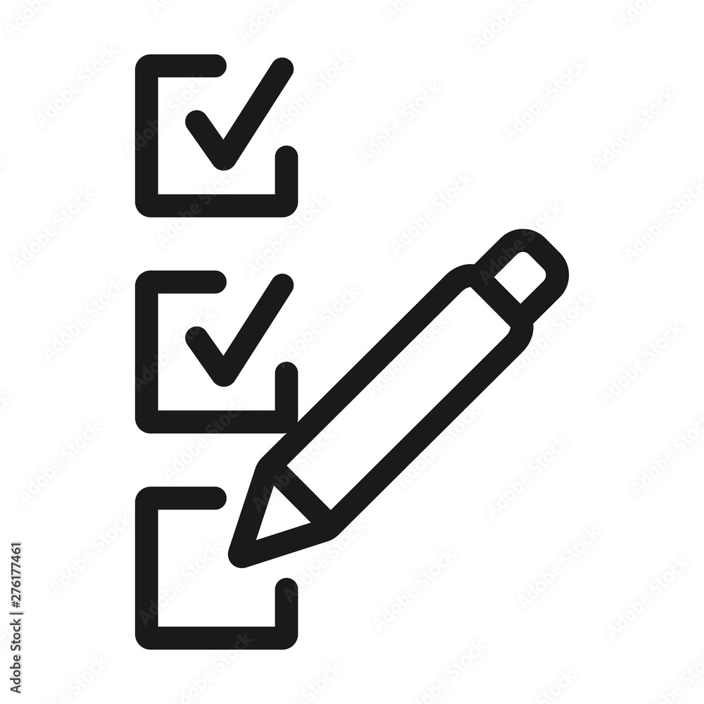Wall mural survey and test - minimal line web icon. simple vector illustration. concept for infographic, websit