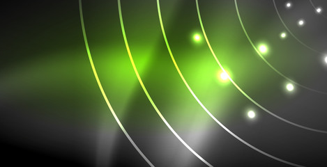 Glowing shiny neon colors with abstract lines, modern background