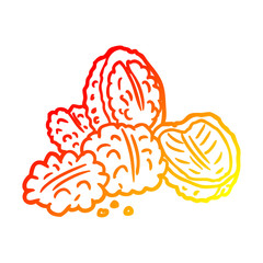 warm gradient line drawing walnuts