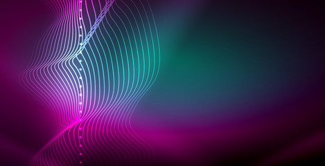 Fototapeta premium Neon lines shiny glowing background