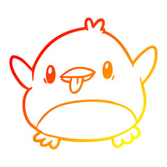 warm gradient line drawing cute penguin