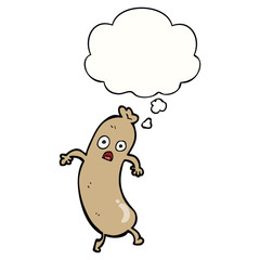 cartoon sausage and thought bubble