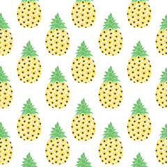 Pineapples seamless pattern vector illustration