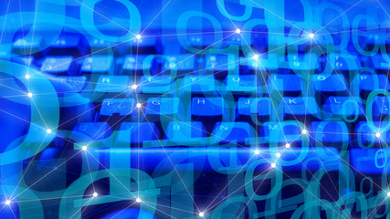 Computers software coding background, digital data, computer espionage concept