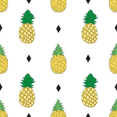 Seamless vector pattern with pineapples
