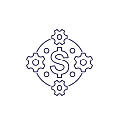 cost optimization, efficiency, financial concept, line icon