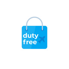 Duty Free bag vector icon, flat style