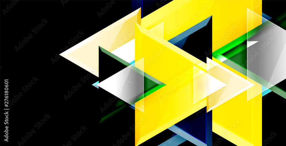 Fototapete 3d triangular vector minimal abstract background design, abstract poster geometric design