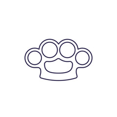 knuckles line vector icon on white