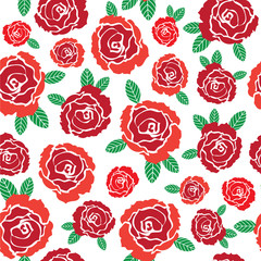 Vector red roses seamless pattern illustration