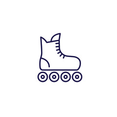 Roller skates line icon isolated on white