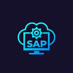 SAP, business cloud software icon, vector