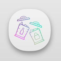 Fototapeta premium Trash sorting bins app icon