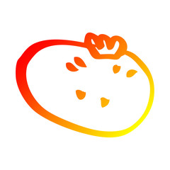 warm gradient line drawing cartoon tomato