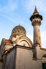 Fototapeta na wymiar Great Mahmudiye Mosque built by King Carol I, monument of architecture and religion in Constanta, Romania