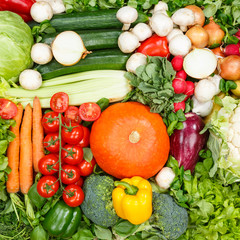 Food background vegetables collection square tomatoes carrots potatoes bell pepper vegetable