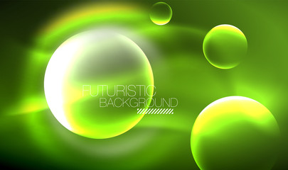 Vector glowing neon circles abstract background