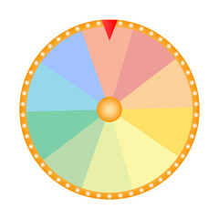 Wheel of fortune for the prize draw on a white background