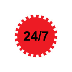 24/7 Hours Icon Vector - Vector