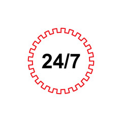 24/7 Hours Icon Vector - Vector