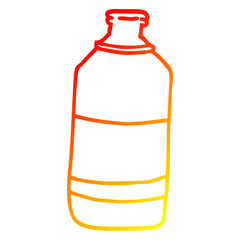 warm gradient line drawing cartoon water bottle