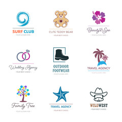 Various vector corporate business logotype design templates collection