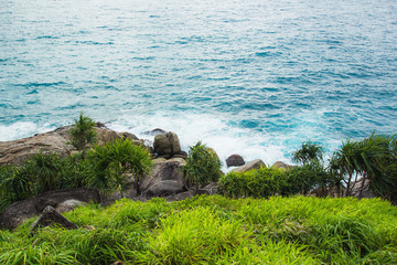 Background View of the Andaman Sea Blue tone bright, Patong beach, Phuket, Thailand