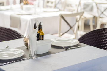 Restaurant table set up 