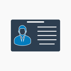 Identification card icon. Flat style vector EPS.