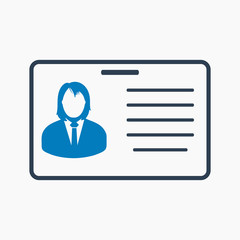 Identification card icon. Flat style vector EPS.