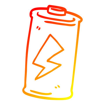 recommend clip art: warm gradient line drawing cartoon battery