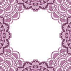 Abstract floral decorative frame for greeting card or invitation in ethnic style