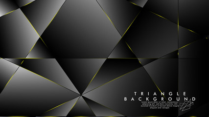 ABSTRACT BACKGROUND OF GEOMETRIC WITH luxurious polygon patterns and YELLOW triangle lines