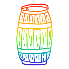 rainbow gradient line drawing cartoon beer barrel