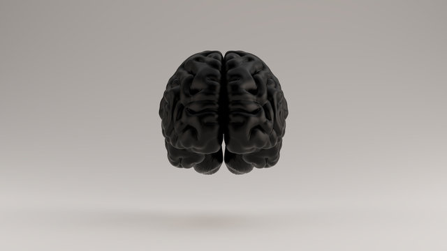 Brain Black Futuristic Artificial Intelligence Front View 3d illustration 3d render