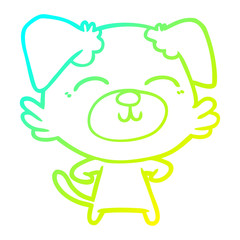 cold gradient line drawing cartoon dog