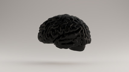 Brain Black Futuristic Artificial Intelligence Left View 3d illustration 3d render